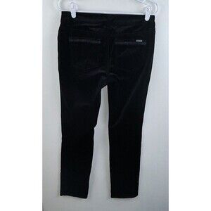 White House Black Market Womens Velvet Pants Size 2R Black Slim Leg Embellished